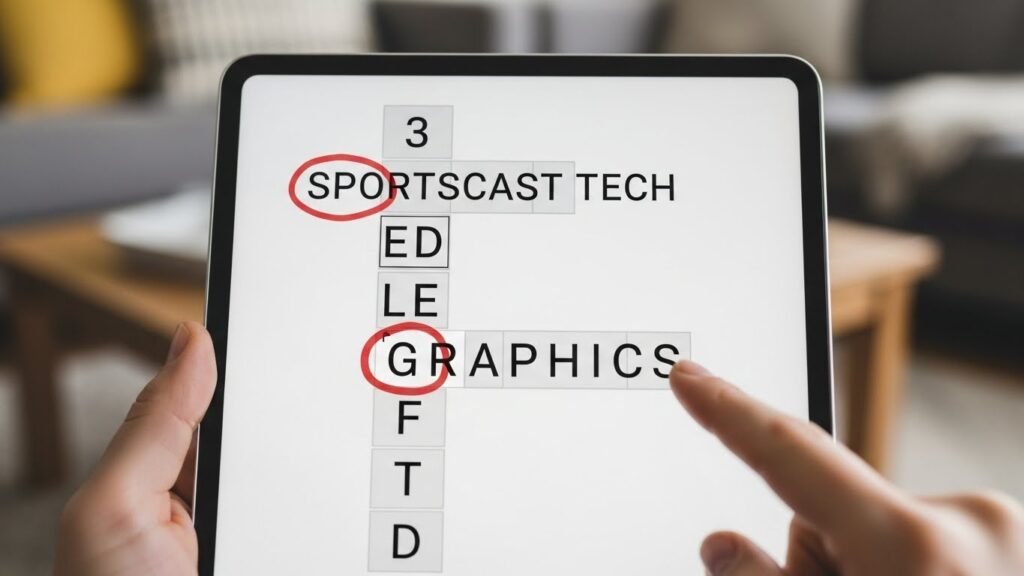 Sportscast Tech Crossword Clue
