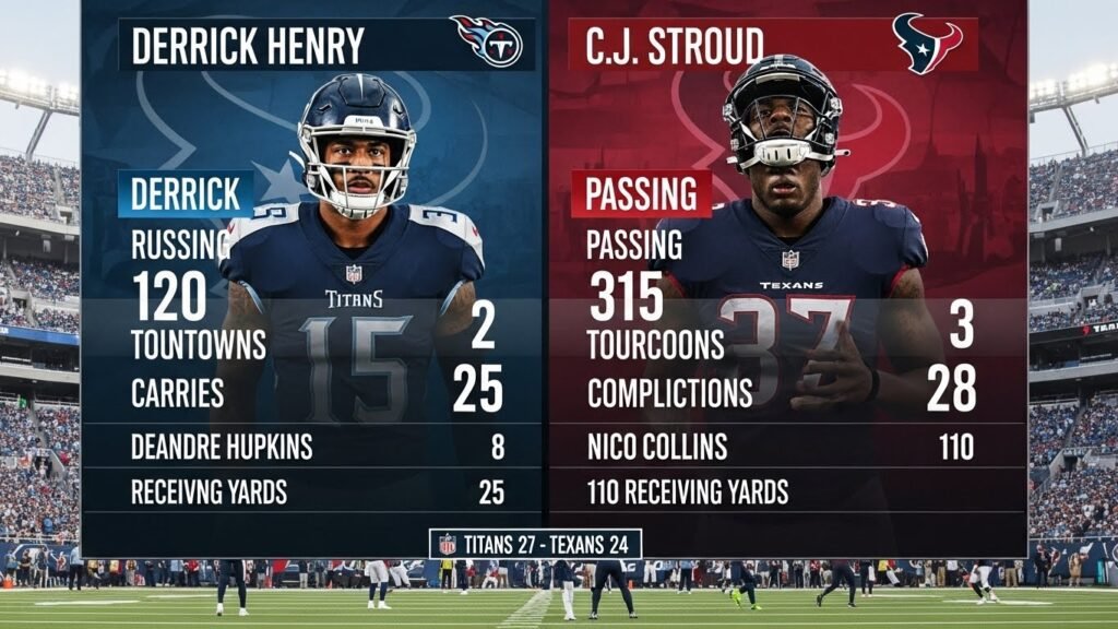 tennessee titans vs texans match player stats