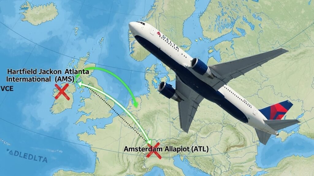 delta dl139 venice atlanta diversion amsterdam