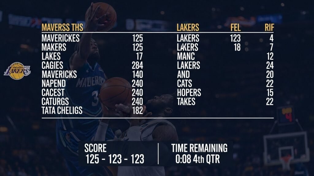 dallas mavericks vs lakers match player stats