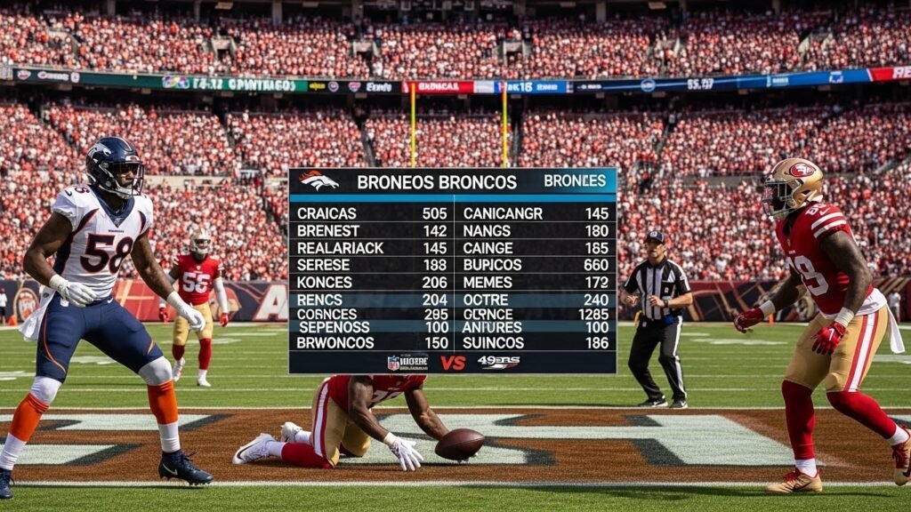 denver broncos vs 49ers match player stats