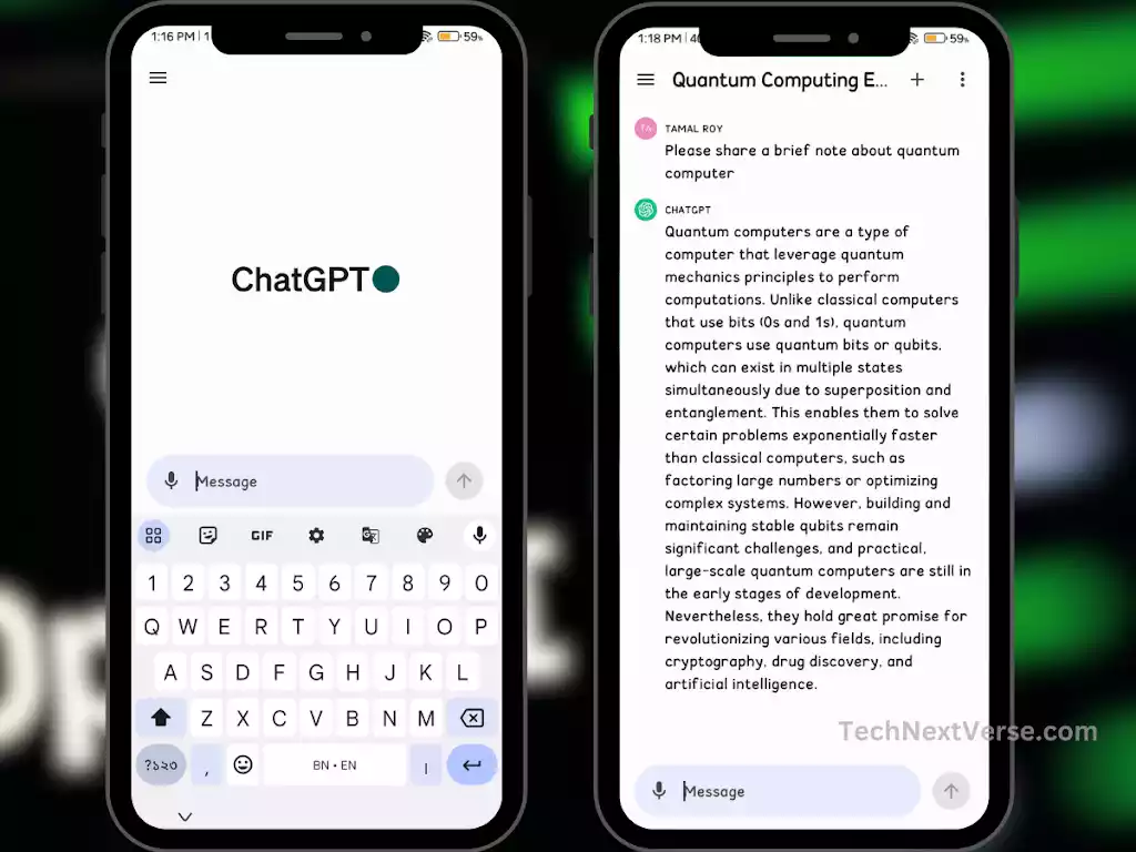 ChatGPT App interface