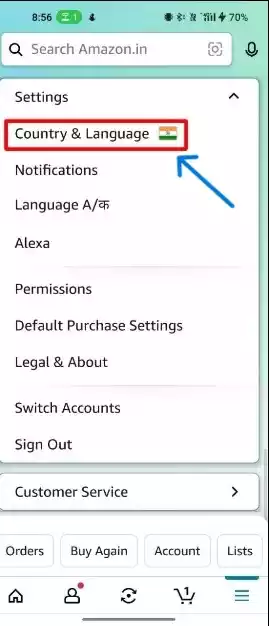 How to Change Language in Amazon app