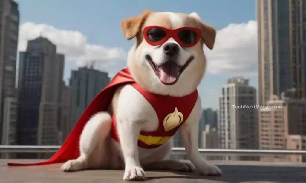 A superhero dog is created by Generative AI