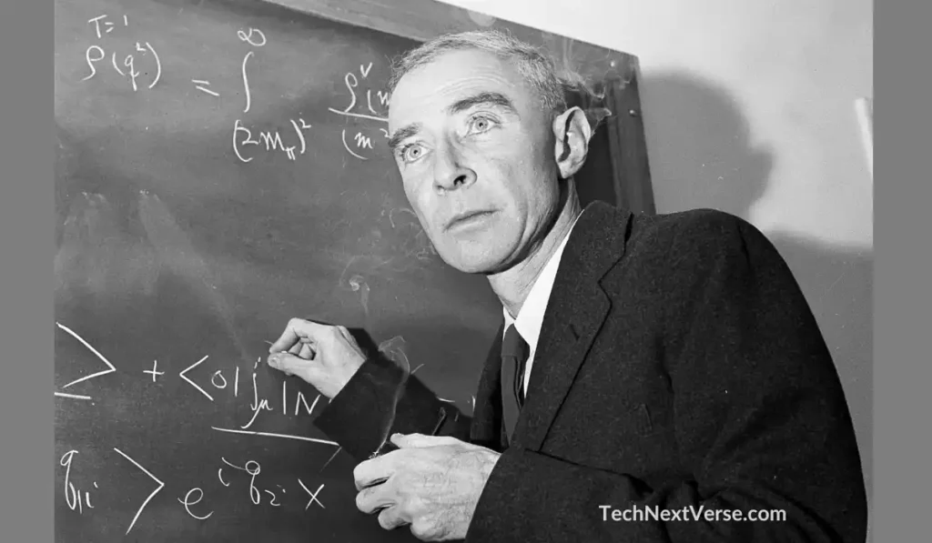 Oppenheimer solve problems in black-board