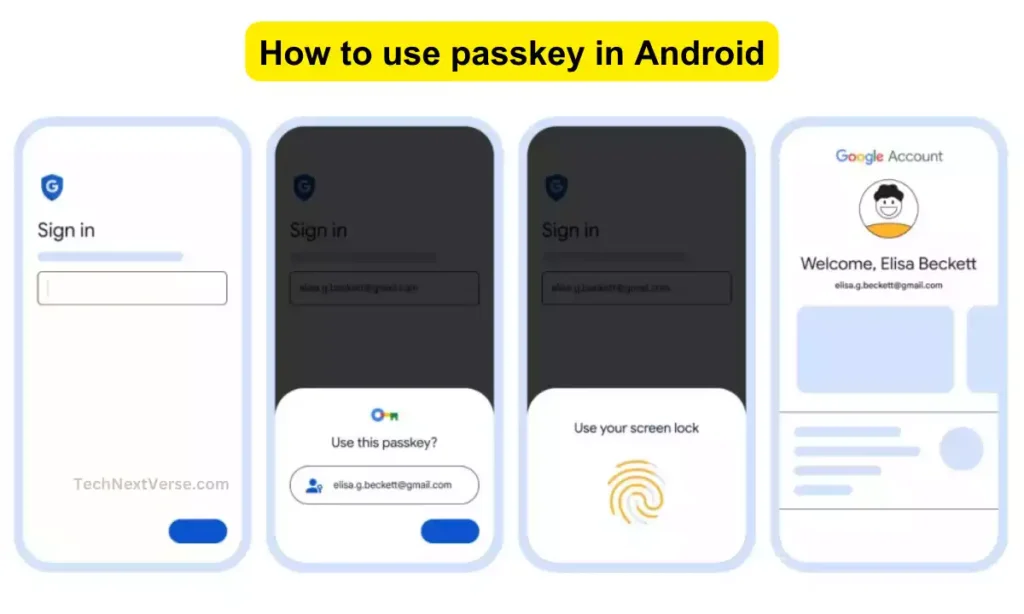 how to use passkey in android