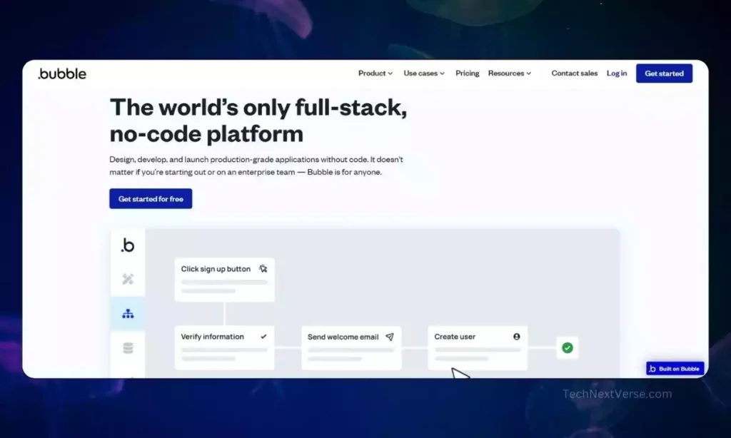 Best no code App Builders Bubble homepage