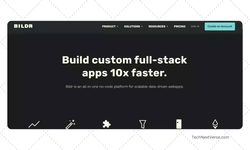 Bildr no code App Builders homepage