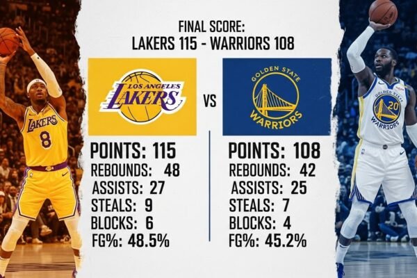 lakers vs golden state warriors stats