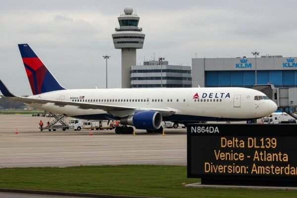 delta dl139 venice atlanta diversion amsterdam