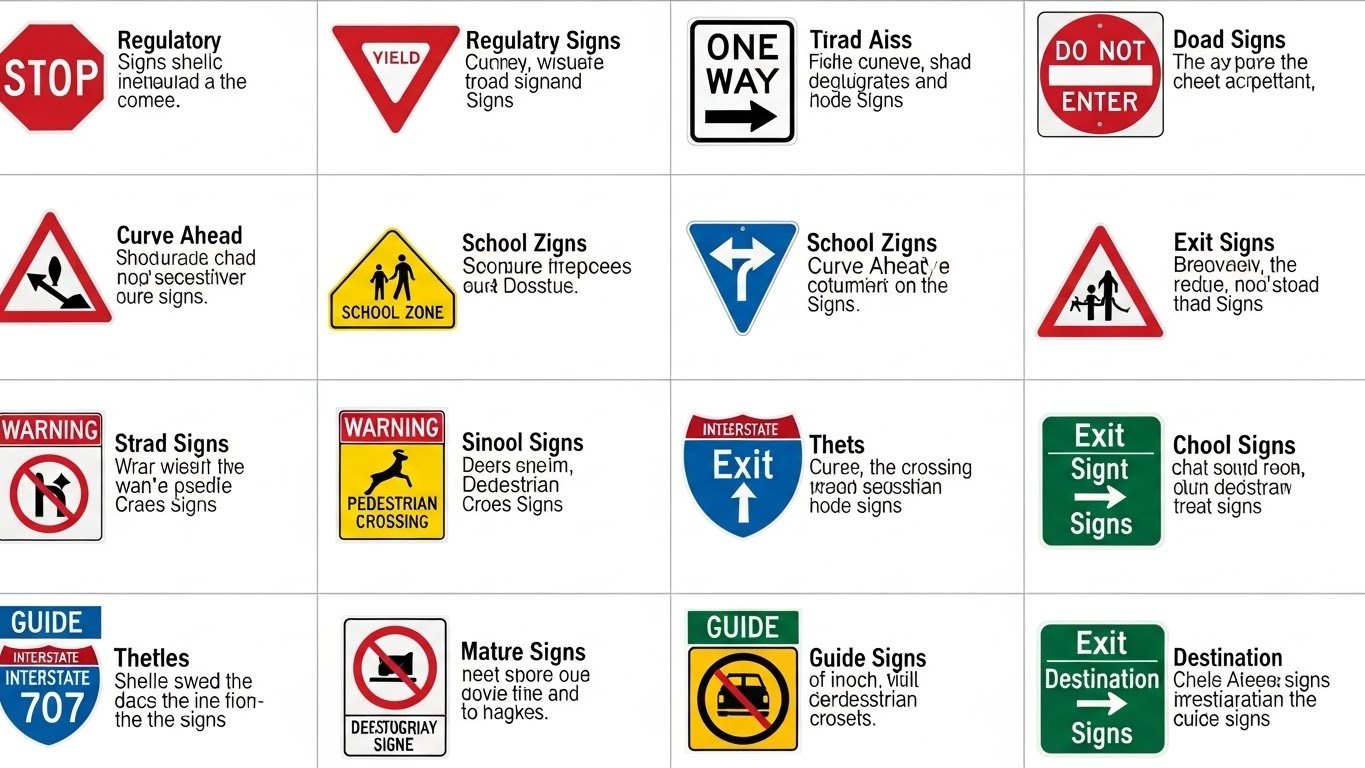 cheat sheet dmv road signs and meanings